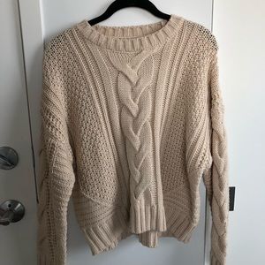 Cream/tan cable knit sweater